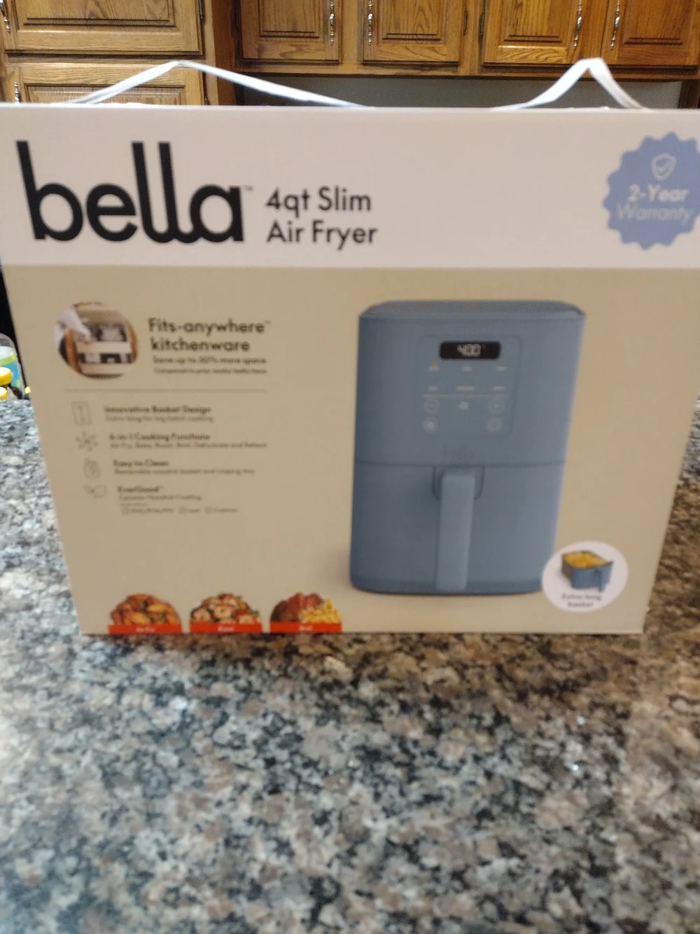Bella 4qt Slim Air Fryer Surf ( Light Blue) new in box